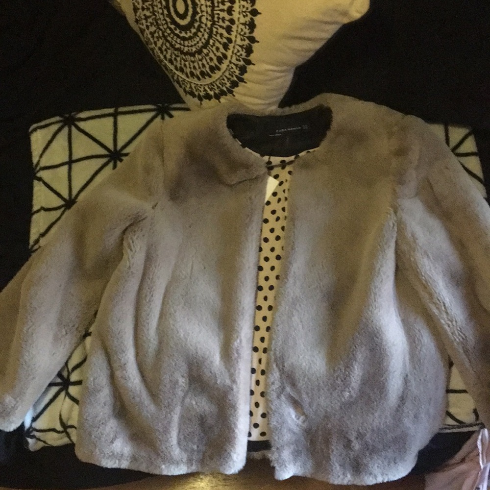 New with Tags. Zara woman fur jacket